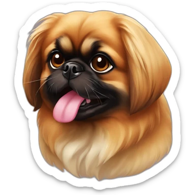 Pekingese redhead cute muzzle sticker