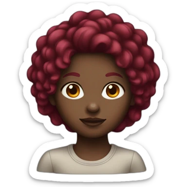 dark girl with burgundy hair sticker