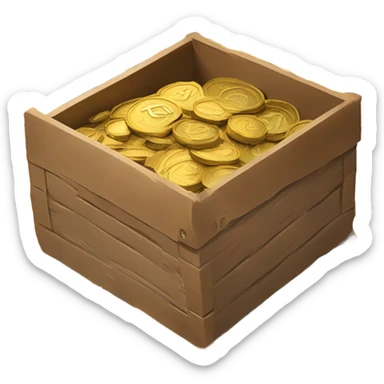 box full of coins sticker