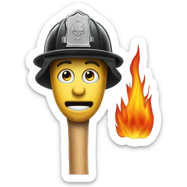 Fireman stick figure drooling sticker