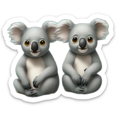 Two koalas inside an infinite symbol  sticker