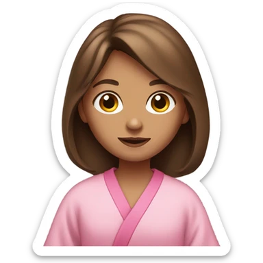 Sooky girl brown hair pink robe sticker
