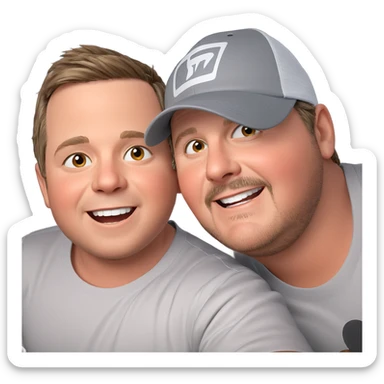 boys sharing a joyful moment sticker