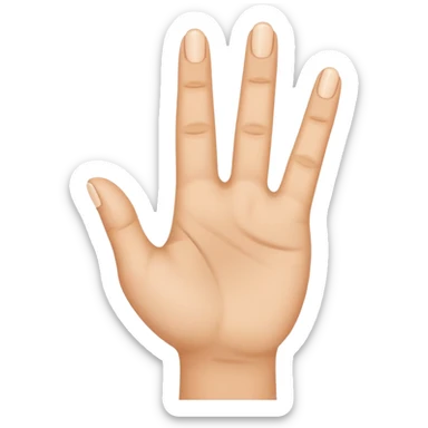 Make a hand (skin complexion) with 4 fingers up, with the thumb tuck in. sticker