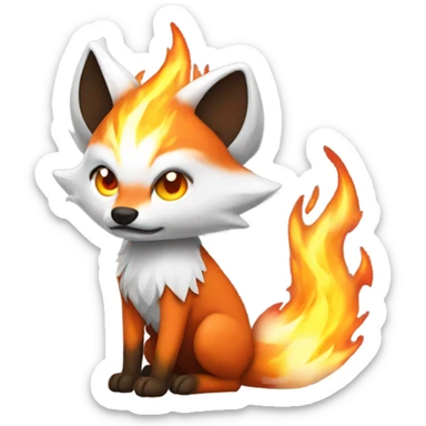 Fire elemental fox sticker