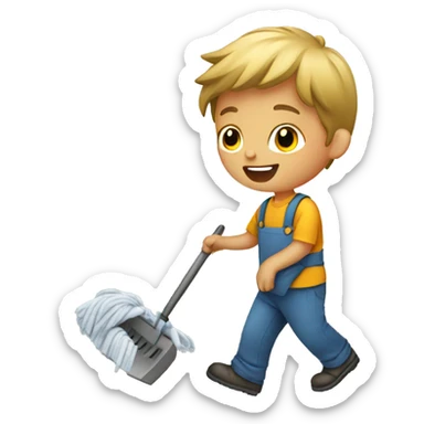 Kid doing chores  sticker