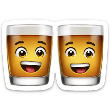 Two whiskey glasses cheering  sticker