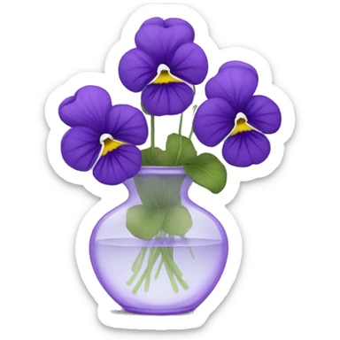 Violets in a clear lavender vase sticker