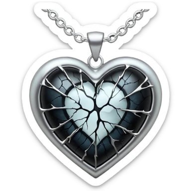 goth themed heart with a dark crystal pendant sticker