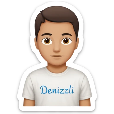 Junge südländisch, mit T-Shirt, Denizli Schrift  sticker