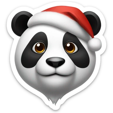 Panda wearing a Santa hat sticker