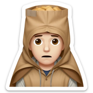 A Yankees fan wearing a brown paper bag over his head in great shame sticker