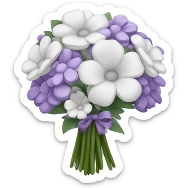 white and lavender flower bouquet  sticker
