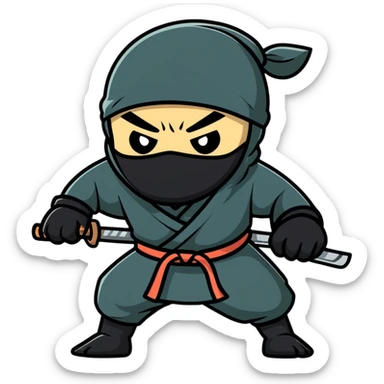 scared ninja sticker