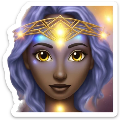 Pleiadian radiant glowing diva woman female third eye sticker
