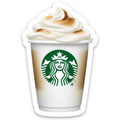 white starbucks with cream sticker
