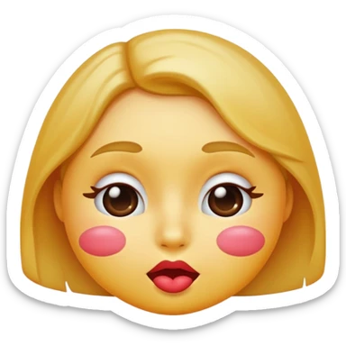 kiss face emoji blushing  sticker