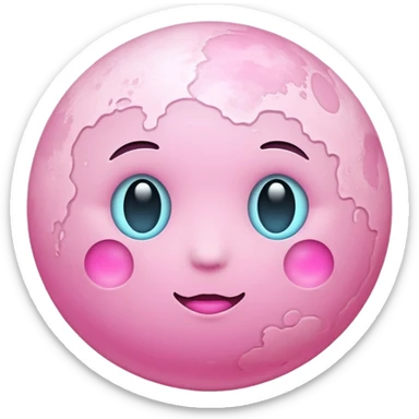Pink moon sticker