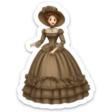 woman dress victorian sticker