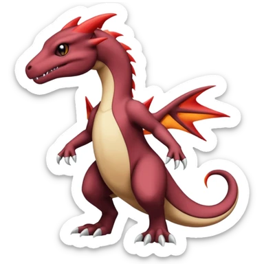 Black and magmatic Salazzle-Cubone-Salandit-Charmeleon-fusion (full body) sticker