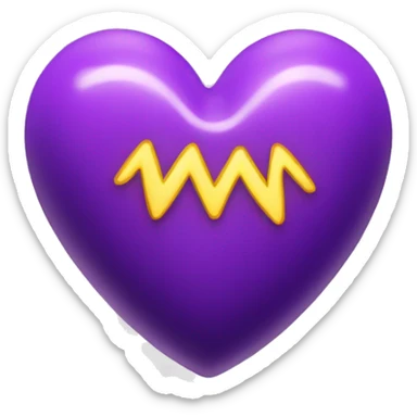 A Purple Heart with electricity around it sticker