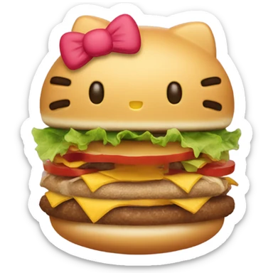 Hello kitty as a hamburger sticker