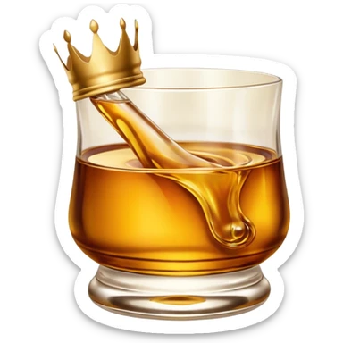 crown royal crown gold glass with black background sticker