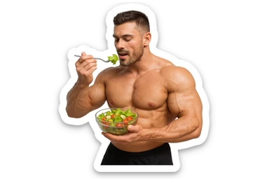 UOMO FITNESS CHE MANGIA INSALATA sticker