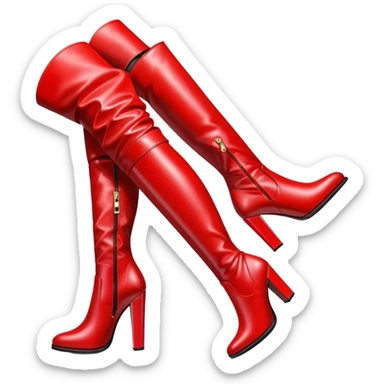 Red thigh high boots sticker