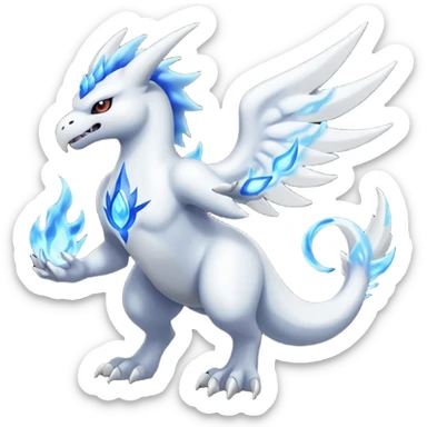 Absol-Latios-Reshiram-Fusion with blue flames (full body) sticker