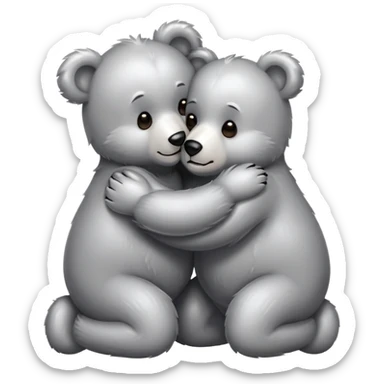 Cute bears silver like friends sticker