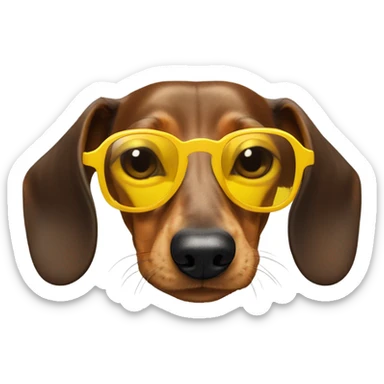 daschunds head wearing yellow sunglasses sticker