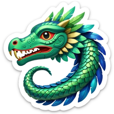Quetzalcóatl, feathered serpent from Aztec mythology sticker