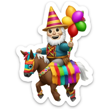 Knome riding a piñata sticker