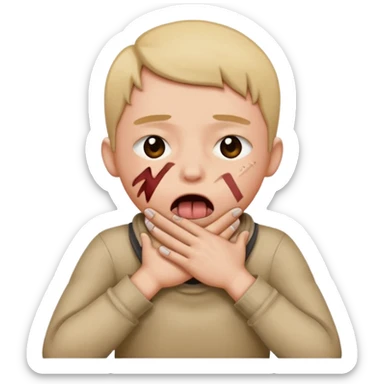 criss cross hands around throat choking self emoji tongue out sticker