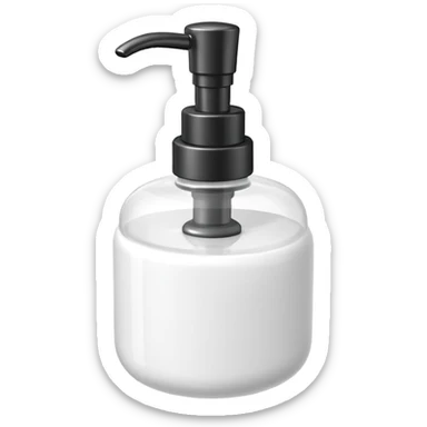 foam pump bottle object icon, soap dispenser with foam on top, glossy plastic, 3D cartoon, mobile game icon style, centered, clean background, no text, no watermark
 sticker