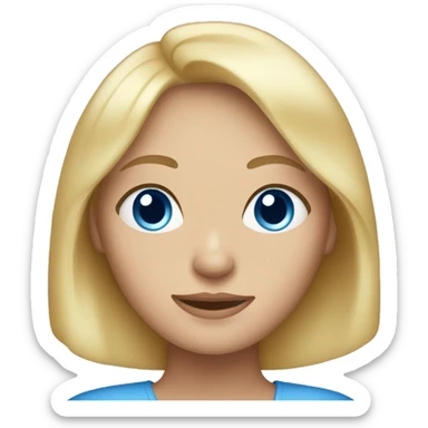 blonde with bob  woman with blue eyes sticker
