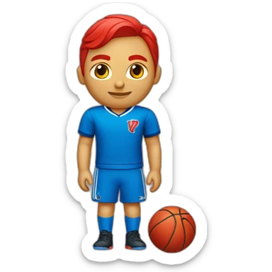 Playera de rojo y. Azul un traje de jugador  sticker