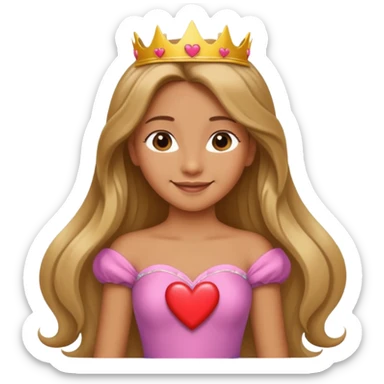 Corazón animal princesa sticker