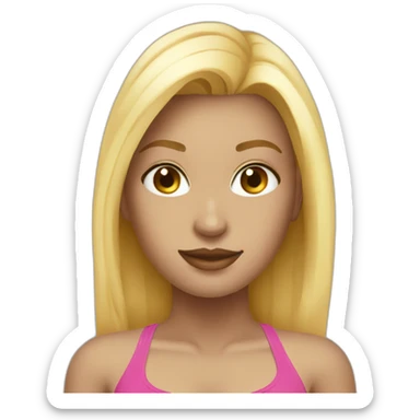 Girl blonde bikini rose sticker