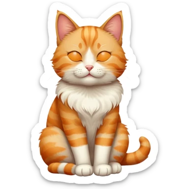 cat full body sitting with one eye closed winking sticker