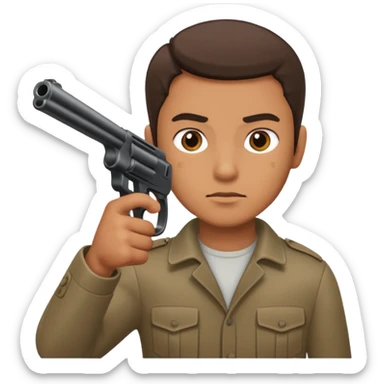 a guy shooting sticker