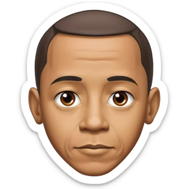 barrack obama with a insanley large forhead sticker