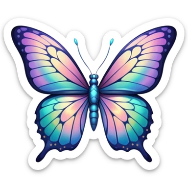 Holographic butterfly sticker
