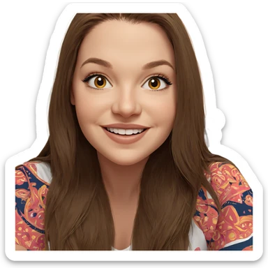 smiling girl portrait with long hair sticker