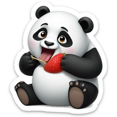 Panda comiendo cereza sticker