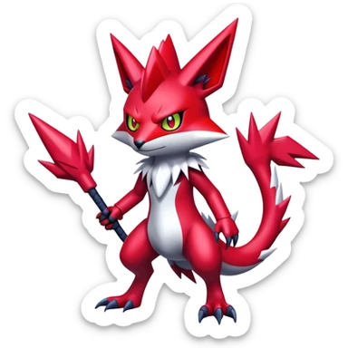 Cool Edgy Shiny Digimon-Weavile-Zangoose-hybrid full body sticker