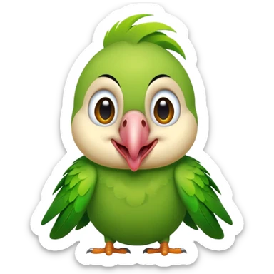 funny parrot with tongue sticking out and goofy eyes sticker