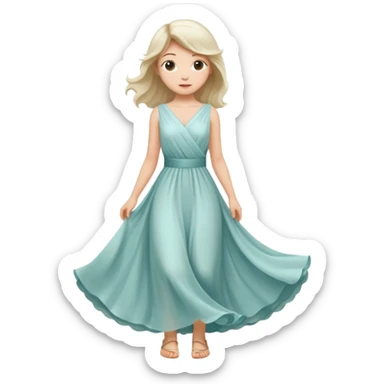 Girl curtsying with dress sticker