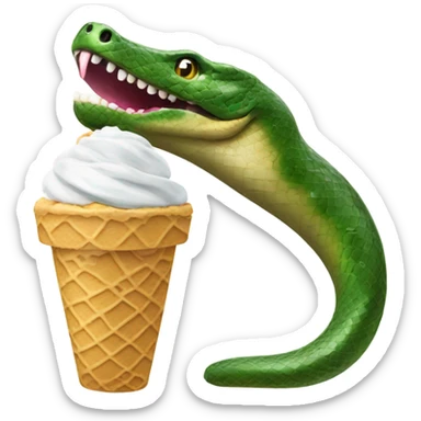 Anaconda eating ice cream sticker
